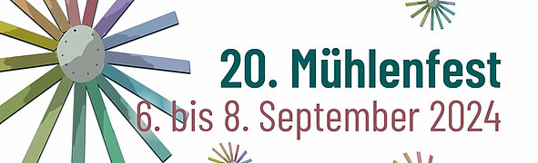 Plakat zum Mühlenfest vom 6. bis 8. September 2024.
